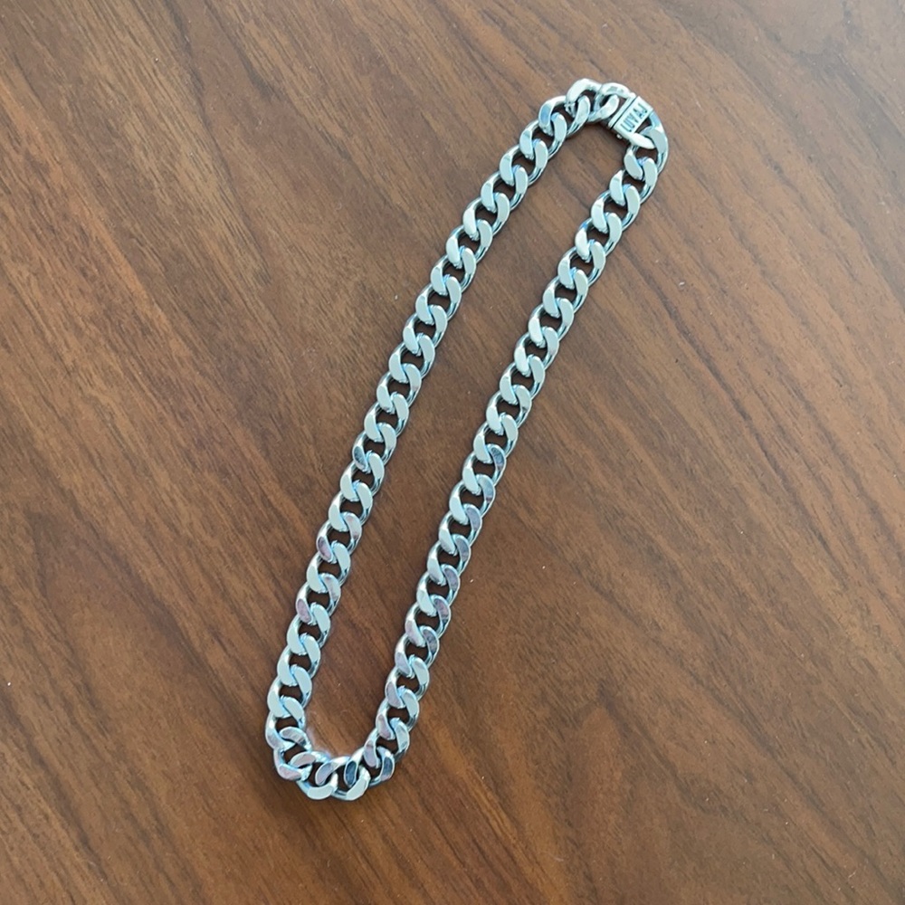 Silver Cuban link necklace Luv AJ